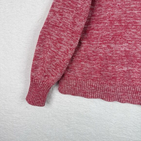 Gap Pink Marled Knit V-Neck Sweater XL Cotton - Picture 5 of 13